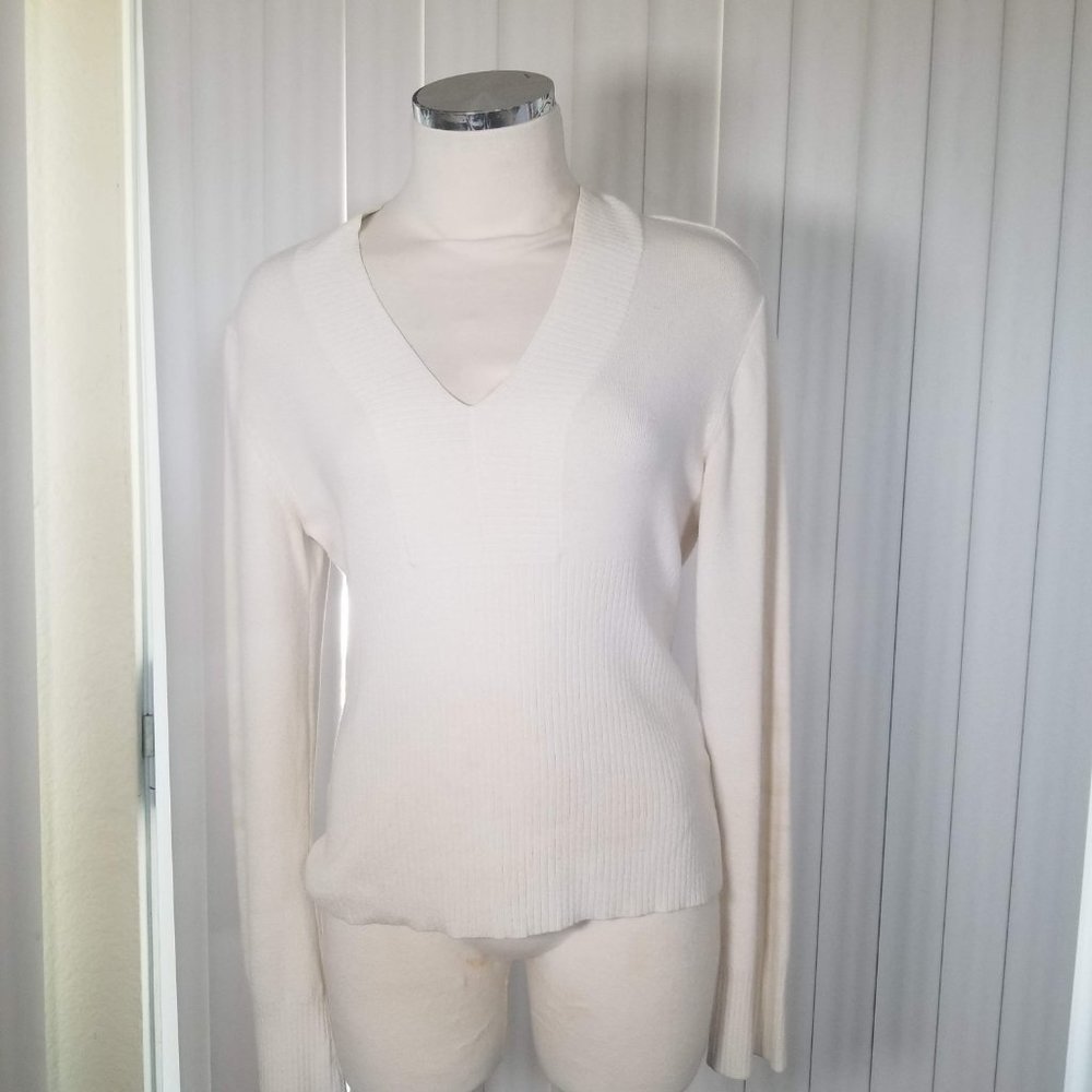 White V-Neck sweater